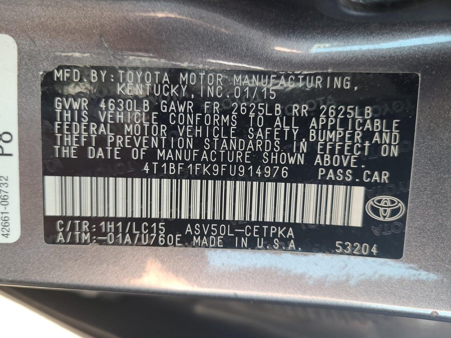 2015 TOYOTA CAMRY XSE